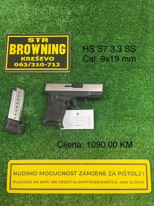 HS S7 3.3” SS CAL. 9x19 mm