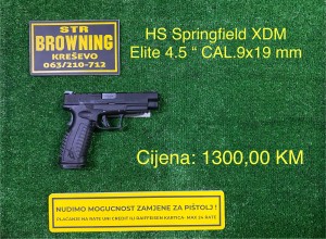 HS Springfield XDM Elite 4.5” CAL. 9x19 mm