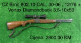 CŽ Brno 802.10 CAL. 30-06, 12/76 + Vortex Diamondback 3.5-10x50