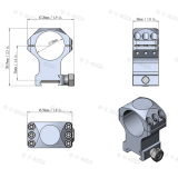 PICATINNY PRSTENOVI 30mm XASR-3002 SREDNJI PROFIL