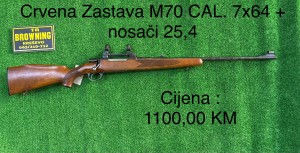 Zastava M70 CAL. 7x64 + nosači 25,4