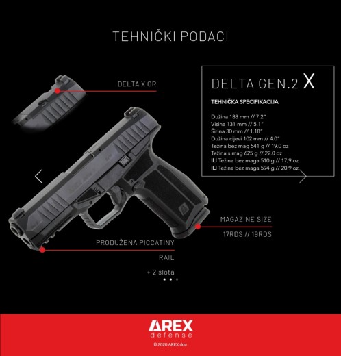 Pištolj AREX DELTA X OR