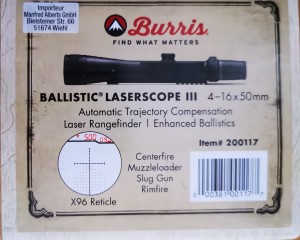 * NOVO * Burris Laserscope 4x16-50